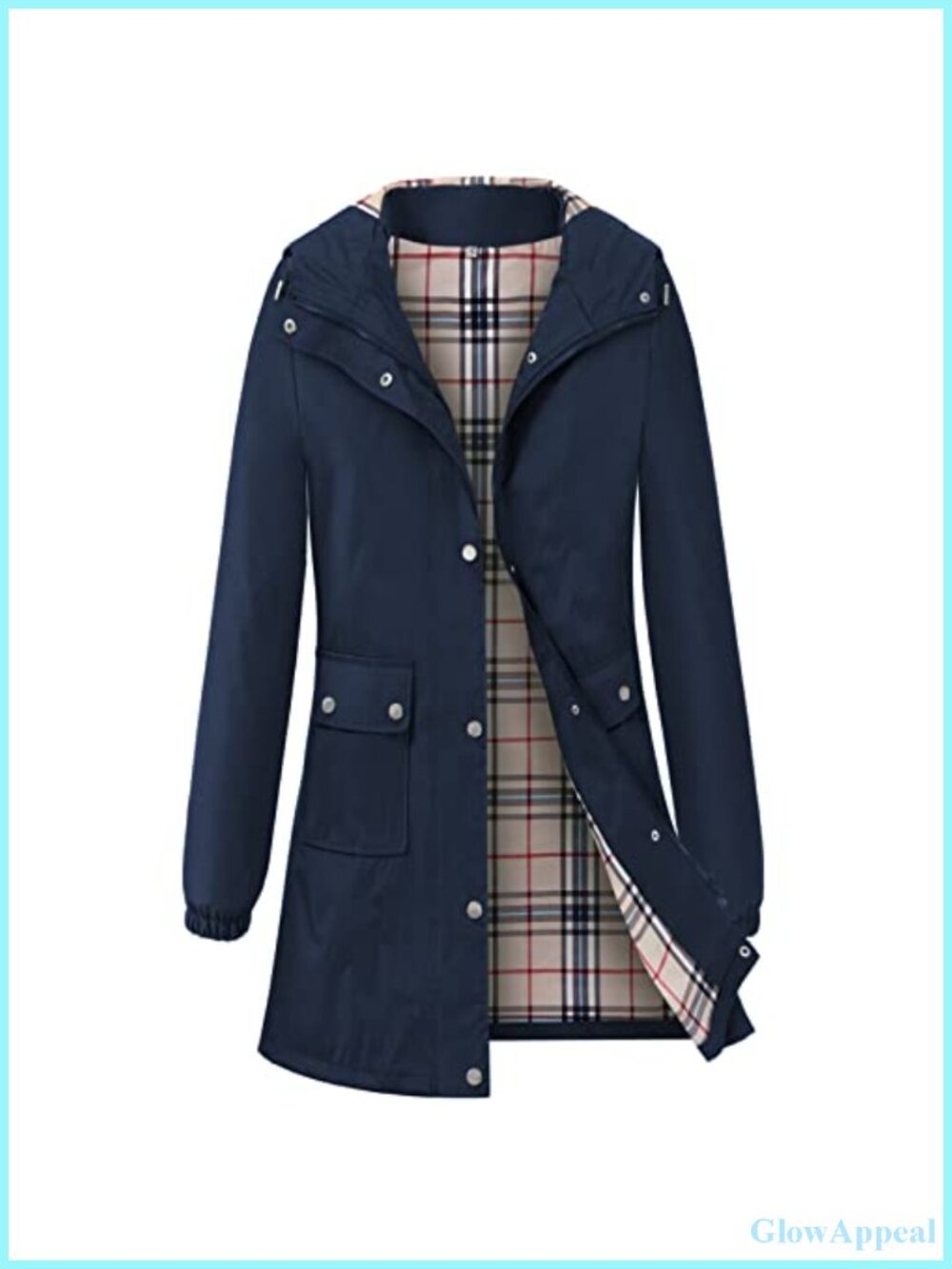 Women's Waterproof Rain Jacket with Hood Lightweight Packable Trench